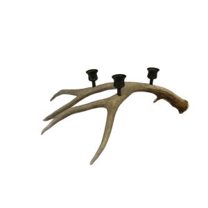 Large-3-candle-Brown-Antler-Rich-Bronze-Candle-Holder