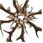 Top-down view of the 2 tier fallow deer antler chandelier showing the antlers stacked in two tiers
