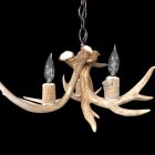 Fawn Whitetail Antler Chandelier bleached white finish studio shot on black background