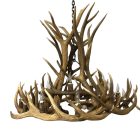 Gallatin Elk and Mule Deer Antler Chandelier studio photo on a white background