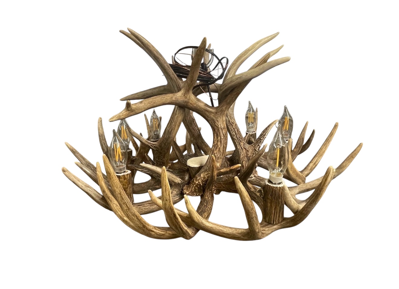 Single Tier Sphinx Whitetail Antler Chandelier catalog photo on a white background