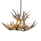 Shoshone Mule Deer Antler Chandelier 6-light studio photo on white background
