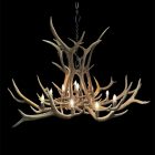 Snowcrest Elk Antler Chandelier lit studio photo on black background