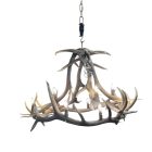 Wilderness Elk Antler Chandelier lit studio photo on white background