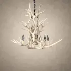 Aspen 2-tier mule deer antler chandelier in bleached white antler finish