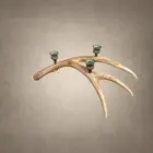 Mule deer antler candelabra – Large Deer 3 Candle in a lighter natural antler with three patina bronze candle cups