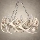 Renegade antler ring chandelier in bleached white antler finish