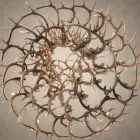 Underview looking up into the six interlocking antler tiers of the XL 6 Tier Whitetail Antler Chandelier